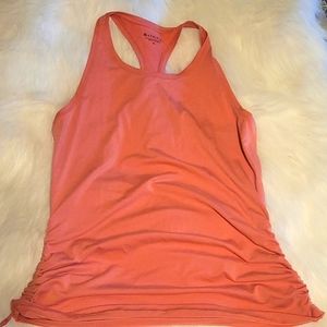 ATHLETA ruched blush colored tank top